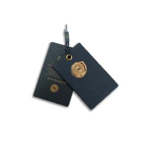 China 350gsm Black Card Custom Card Printing For Gament Hang Tag factory