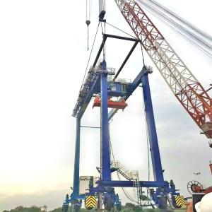 China 1-100 Ton Mobile Tyre Type Container Hoisting Crane For Sale factory