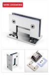 Square Bevel Stainless Steel Glass to Wall Shower Door Hinge for 800-1000MM Door
