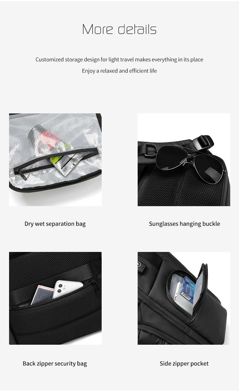 High grade gift custom logo men's outdoor waterproof laptop bag business Backpack