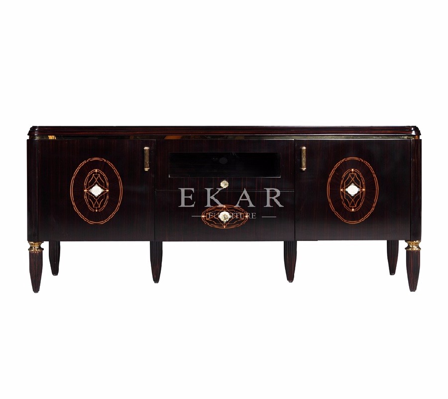Chinese High Class Living Room Furniture High Gloss Black Wooden TV Stands MKBN-KP3011M-113