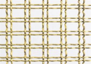 China Cabinets Decorative Brass 2.5mm Crimped Wire Mesh factory
