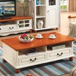 American Countryside Style Wooden Drawers SquareTea Coffee Table
