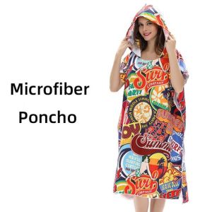 China Quick Dry Lightweight Microfiber Poncho Towel Customized Microfiber Changing Poncho factory
