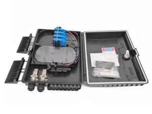 China FTTH Outdoor IP65 Pole Mount Fiber Optic Splitter Box For Drop Cable 2x3mm Black SC factory