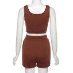 Polyester spandex Women'S Athletic Clothing Tank Top And Shorts Set 200g
