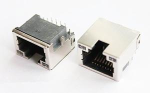 China RJ45 Modular Jack,Shielded, THT,Reflow Soldering, LED factory