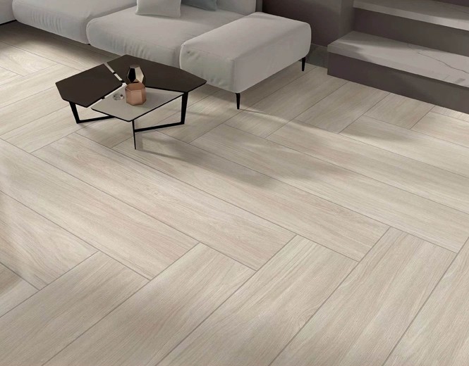 Beige Antibacterial Wooden Porcelain Strips 200x1000mm Indoor Floor Strip For Living Room Decoration