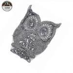 Silver Owl Series Sew On Embroidered Patches Cartoon Cute Image Sequin Material