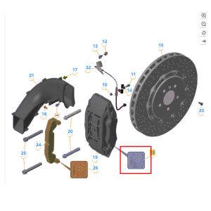 China For Mclaren 720s Rear Brake Pads OEM 11C0591CP factory