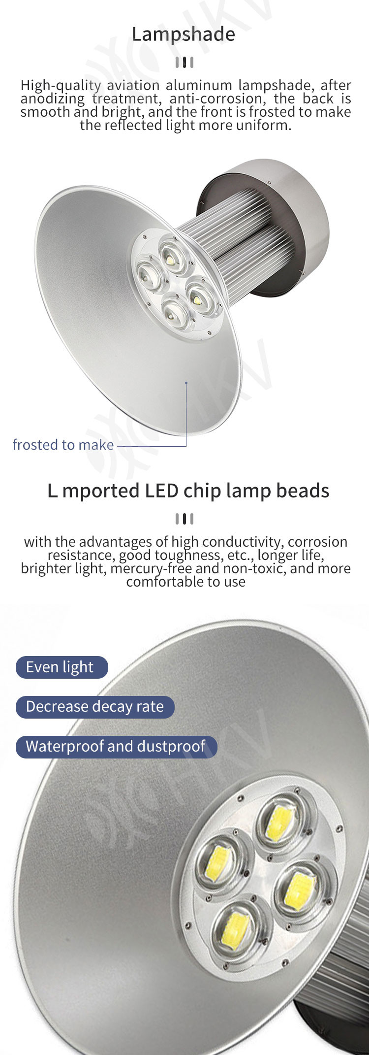High Bay Industrial Lighting Lamp Factory Workshop Stadium Lamp 150W