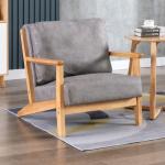 Nordic Morden Solid Wood Vintage Single Sofa Wooden Leisure Arm Chair Upholstere