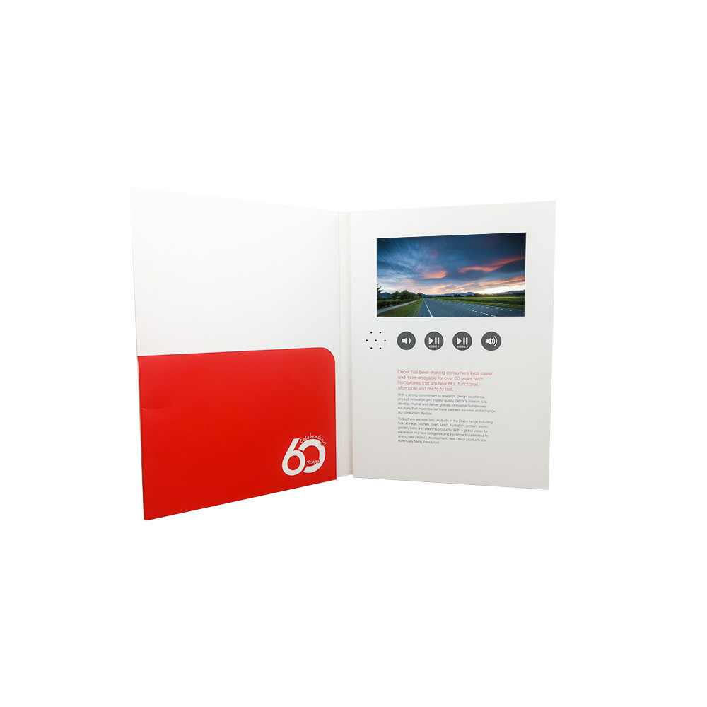 China Custom LCD screen Invitation video player greeting card video folder factory