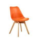 Eames Style Wooden Dining Room Chairs Soft Padded Seat With Solid Wooden Legs