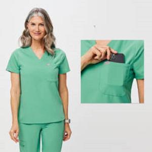 China Basic Hospital Scrubs V Neck New Style Stretchy Medical Scrubs Sets factory
