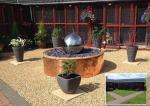 70cm Metal Garden Ornaments Stainless Steel Sphere Water Feature With LED Lights