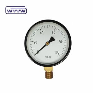 China High Precision Capsule MmH2O Pressure Gauge For 63mm 100mm 150mm 2.5% Pressure Accuracy factory