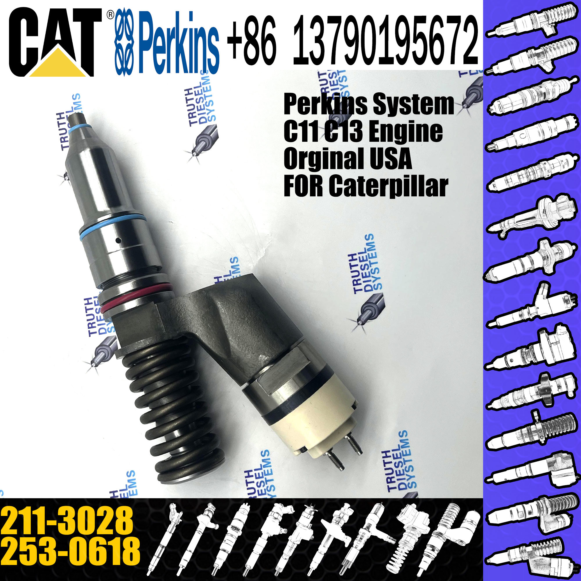High Quality c18 injector 211-3028 2113026 2113028 excavator parts cat c18 253-0616 Fuel Nozzle Assembly