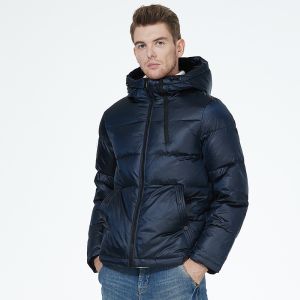 Adjustable Drawstring Mens Down Coat Windproof Mens Padded Jacket