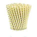 Striped Dot Drinking Compostable Rose Gold Paper Straws