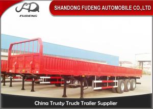 China Detachable Dual / Tri Axles Steel Stock Trailer , Open Truck Trailer With Twist Lock factory