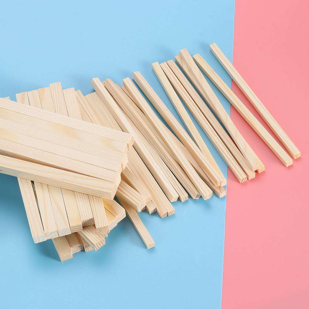 Counting 30Pcs Unfinished Wood Crafts Square Wooden Rods