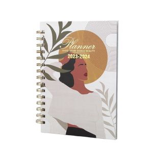 Free Sample Custom A4 A5 Gold Foil Spiral Hardcover Journal Diary Notebook