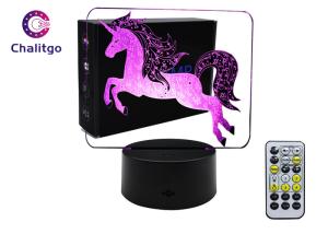 China 4.5~5V 3D LED Illusion Lamps Child Gifts Age 2 Unicorn For Christmas New Year factory