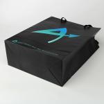 Black Paper Shopping Bag Black Bag Holographic Logo Printing Retail Bags