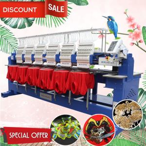 China Good china embroidery machine 15 needles 6 head computer industrial embroidery machine for cap t-shirt flat 3d sequin factory