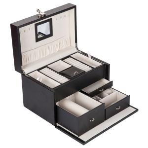 China Handled Luxury Jewelry Box Durable Easy To Take With Many Compartments factory
