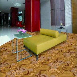 China Nylon Material Hotel Carpet Flooring , Brown Printed Fire Resistant Rugs factory