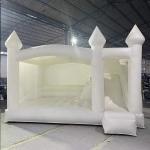 Pure White Wedding Bounce House With Slide Kids Jumping Castle
