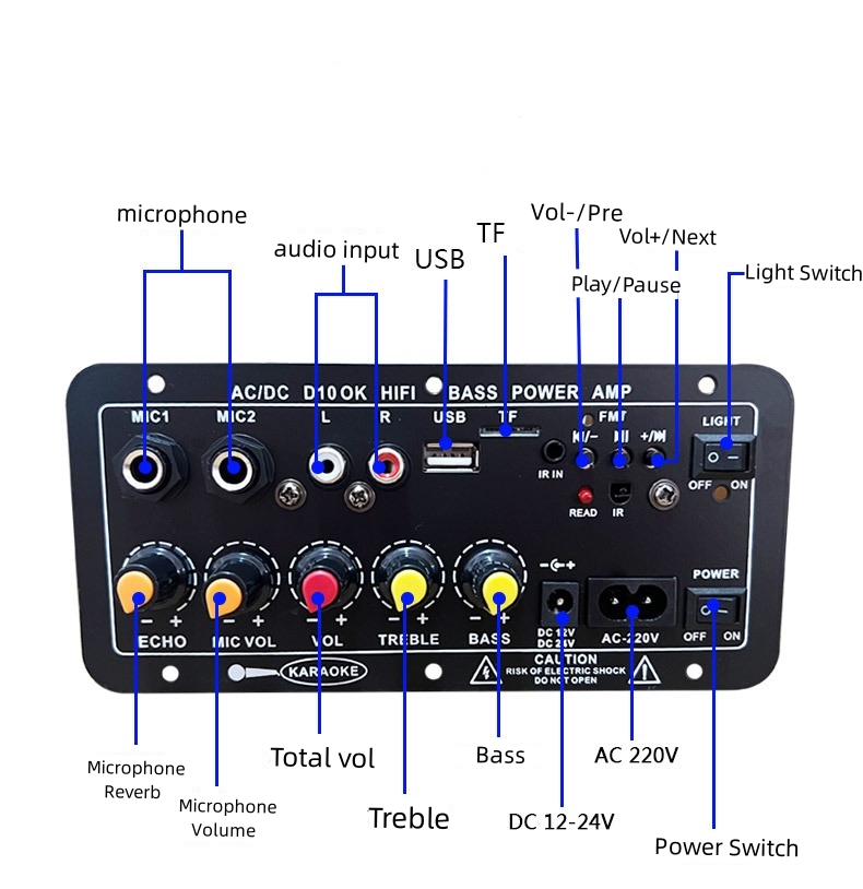 D10 BT Amplifier audio board for 12V 24V dartzeel Mono Subwoofer Amplificador Karaoke