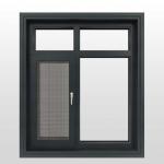 Burglar Proof Glazed Double Glass Aluminium Windows Tempered