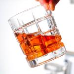 10oz Old Fashioned Whiskey Tumbler Distinct Checkerboard Tartan Pattern