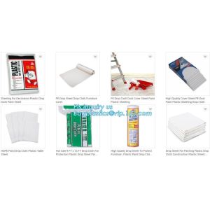 HDPE protective plastic Drop sheet Drop cloth Paint dust sheet, 3.7*3.7m PE