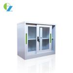 Glass Door steel file cabinet with lock Metal Slide Door Cupboard