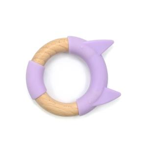 China Purple Silicone Beech Wood BPS BPA Free Funny Teething Toys factory