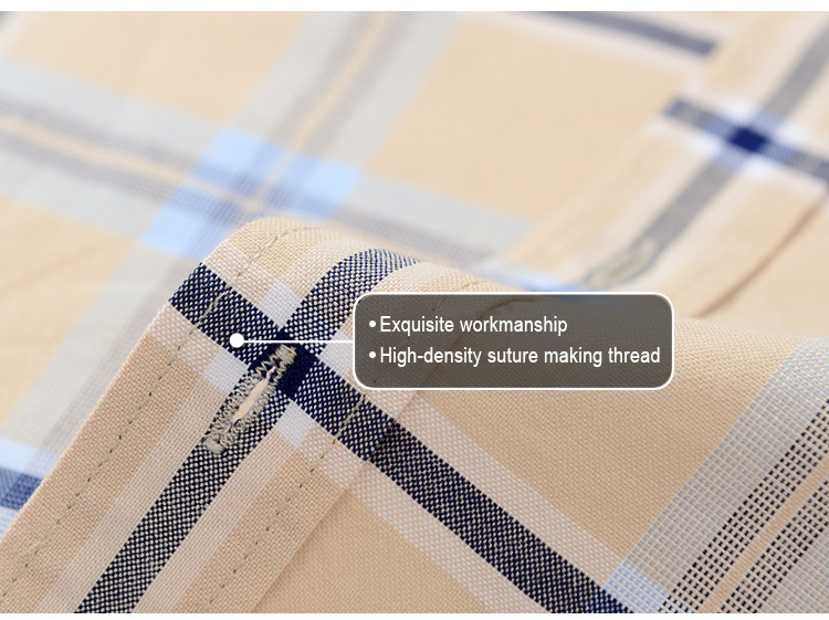 Casual Plaid Shirt 100% Cotton Oxford Cotton Anti-Wrinkle Breathable Thin Man Shirts