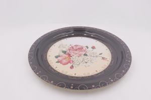 China 45cm Table decoration big round dinner plates flower series pattern vegetable and fruit dish factory