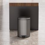 Soft Close Pedal Bin 30L Stylish Oval Stainless Steel Household Trash Bin With