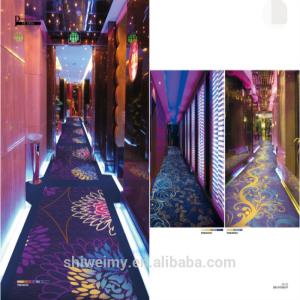 China Nylon material blue color glow cut pile carpet for hallway factory