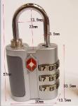 TSA 3-dial combination luggage lock