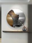 Custom Tailored Metal Round Decorative Painting Hotel Villa Entryway Renovation