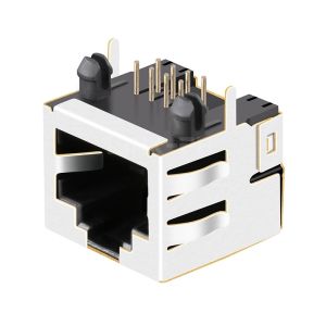 LPJE101CNL Side Entry Pcb Connector Shielded RJ45 Modular Jacks