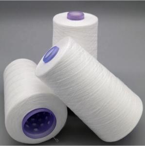 China Sewing Recycled Polyester Spun Yarn Raw White 20S/2 AA GRADE factory