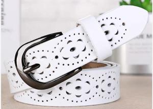 China White Width 35mm Women's Fashion Leather Belts Custom Logo factory