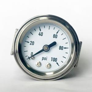 China 40mm 100 Psi Pressure Gauge Axial Mount Manometer Acc 2.5 U Clamp Pressure Gauge factory