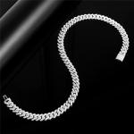 16 Inches Hip Hop Jewelry 18K Miami 925 Sterling Silver Moissanite Tennis Chain